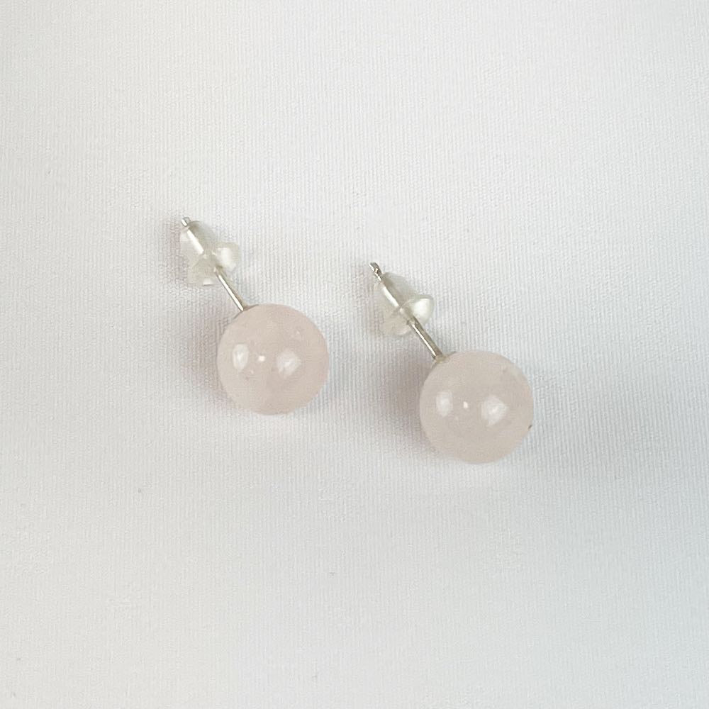 Boucles d'oreilles puces Quartz Rose