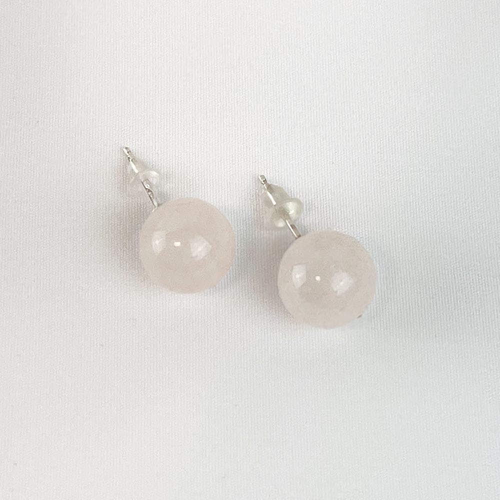 Boucles d'oreilles puces Quartz Rose