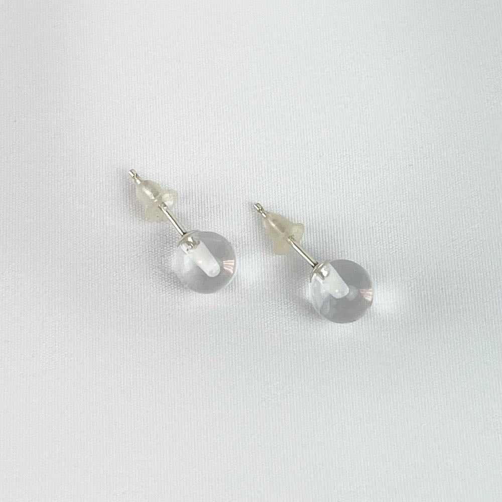 Boucles d'oreilles puces Cristal de Roche