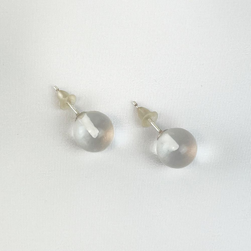 Boucles d'oreilles puces Cristal de Roche