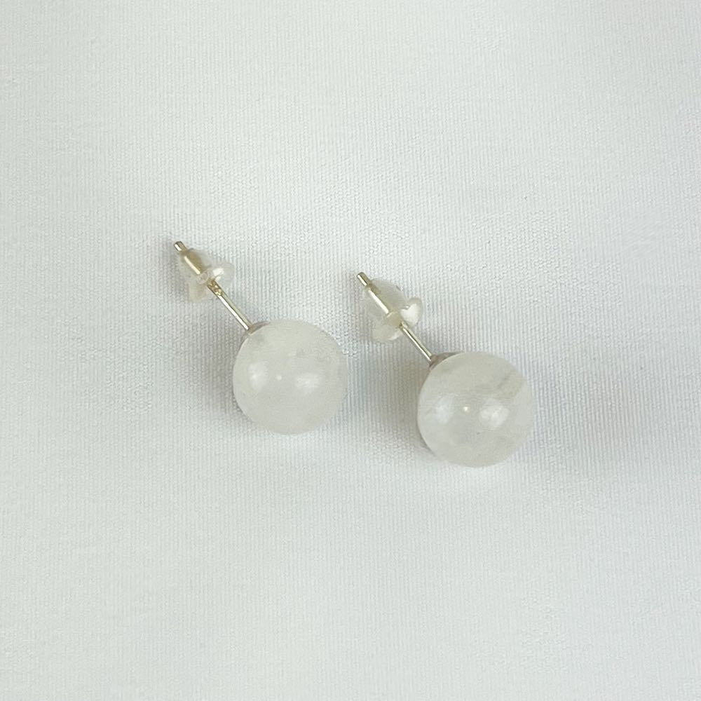 Boucles d'oreilles puces Pierre de Lune