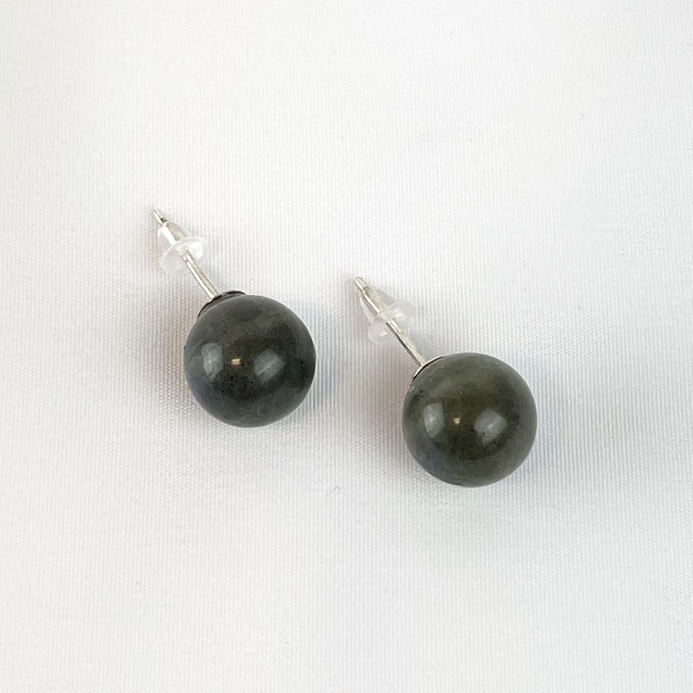 Boucles d'oreilles puces Labradorite