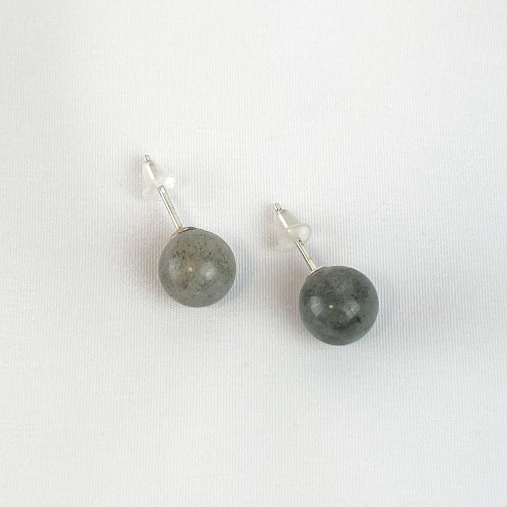 Boucles d'oreilles puces Labradorite