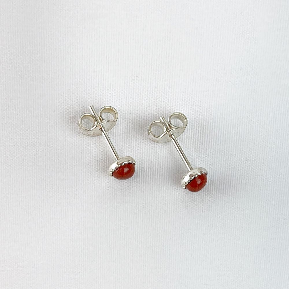 Boucles d'oreilles Jaspe Rouge