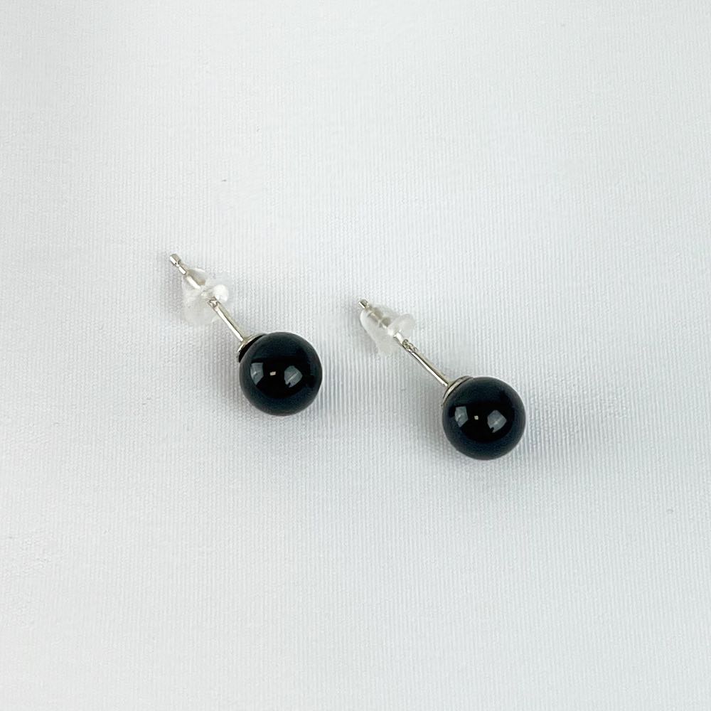 Boucles d'oreilles puces Onyx