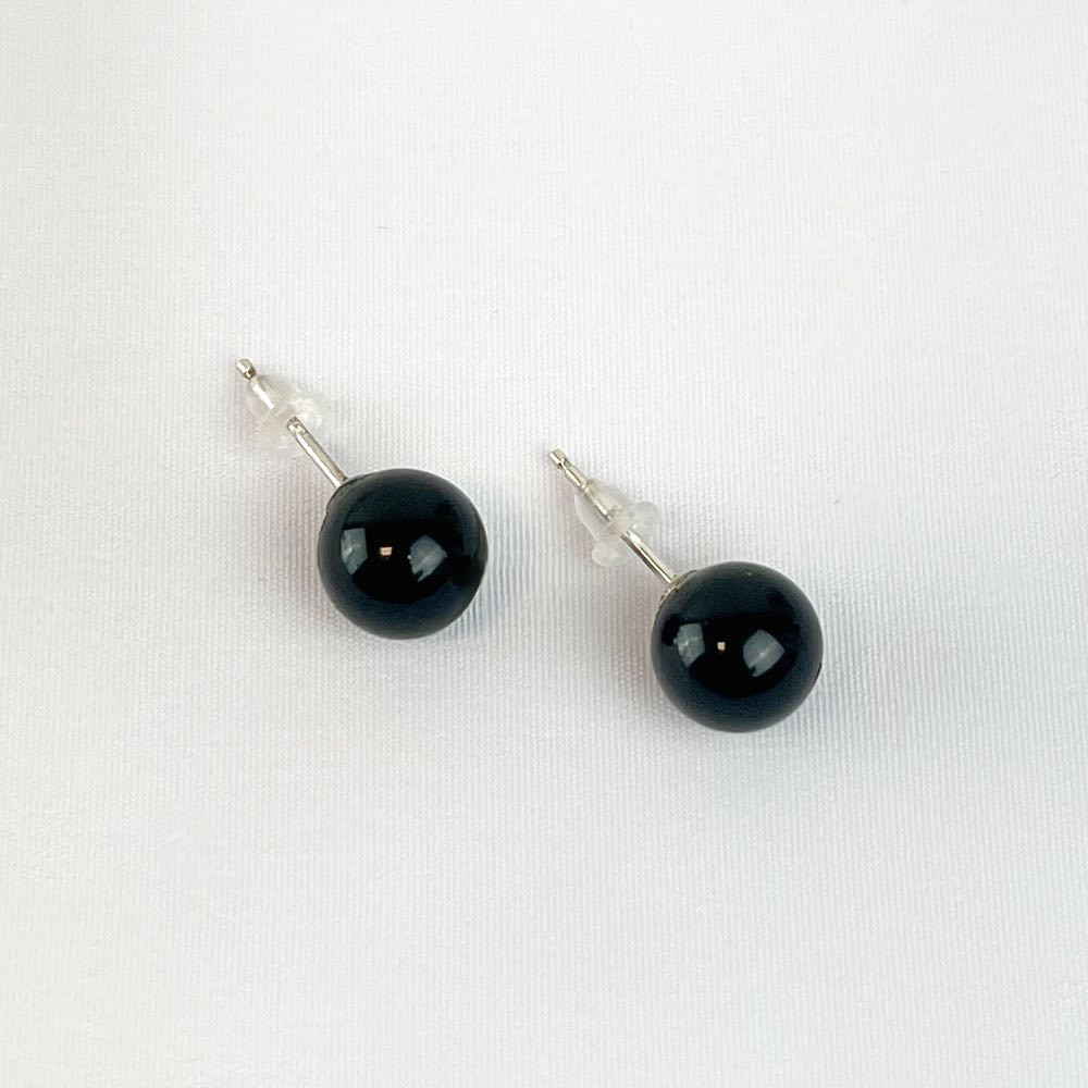 Boucles d'oreilles puces Onyx