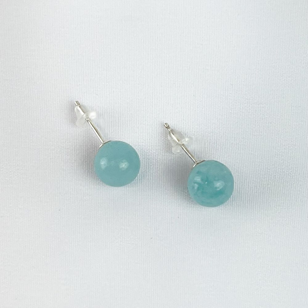 Boucles d'oreilles puces Amazonite