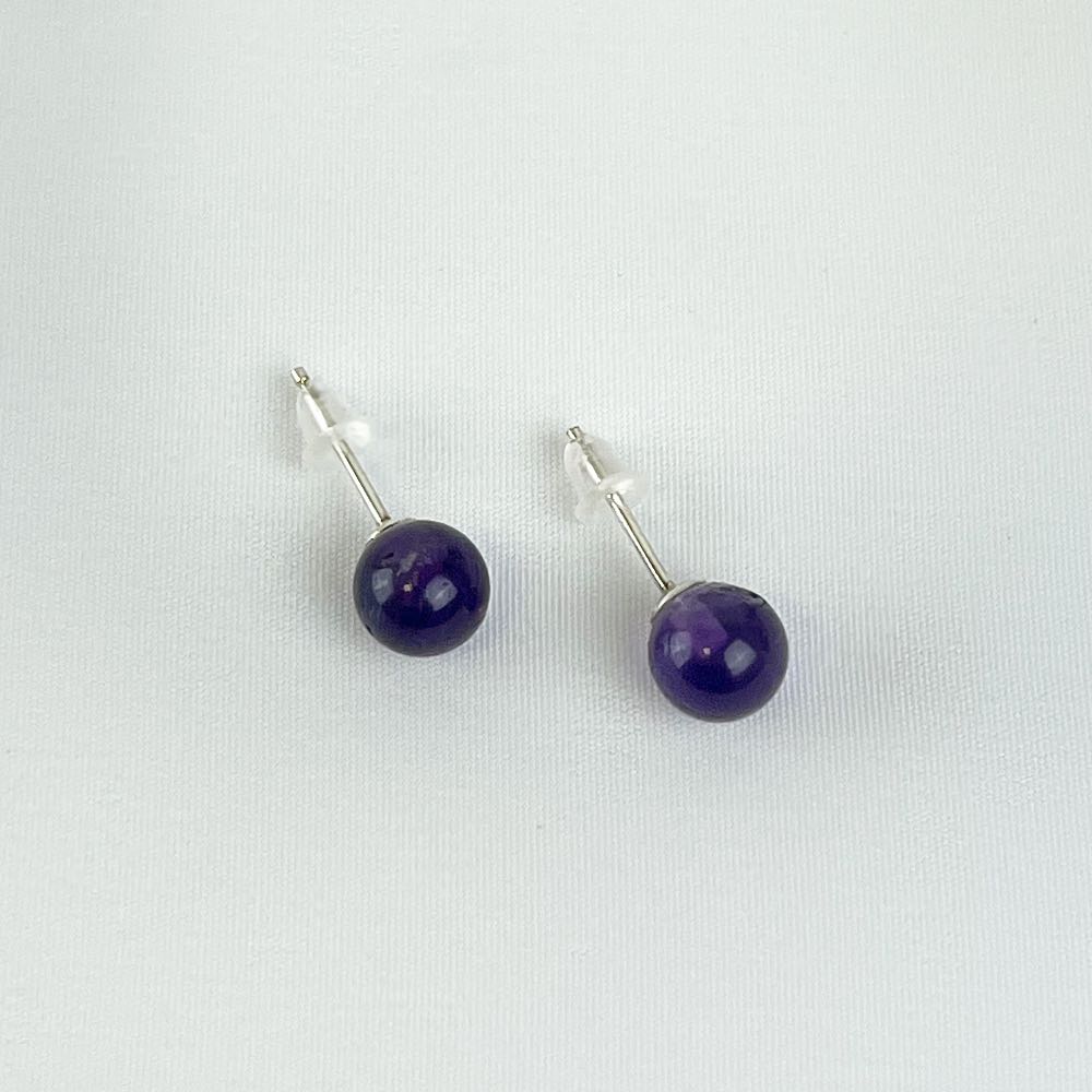 Boucles d'oreilles puces Améthyste