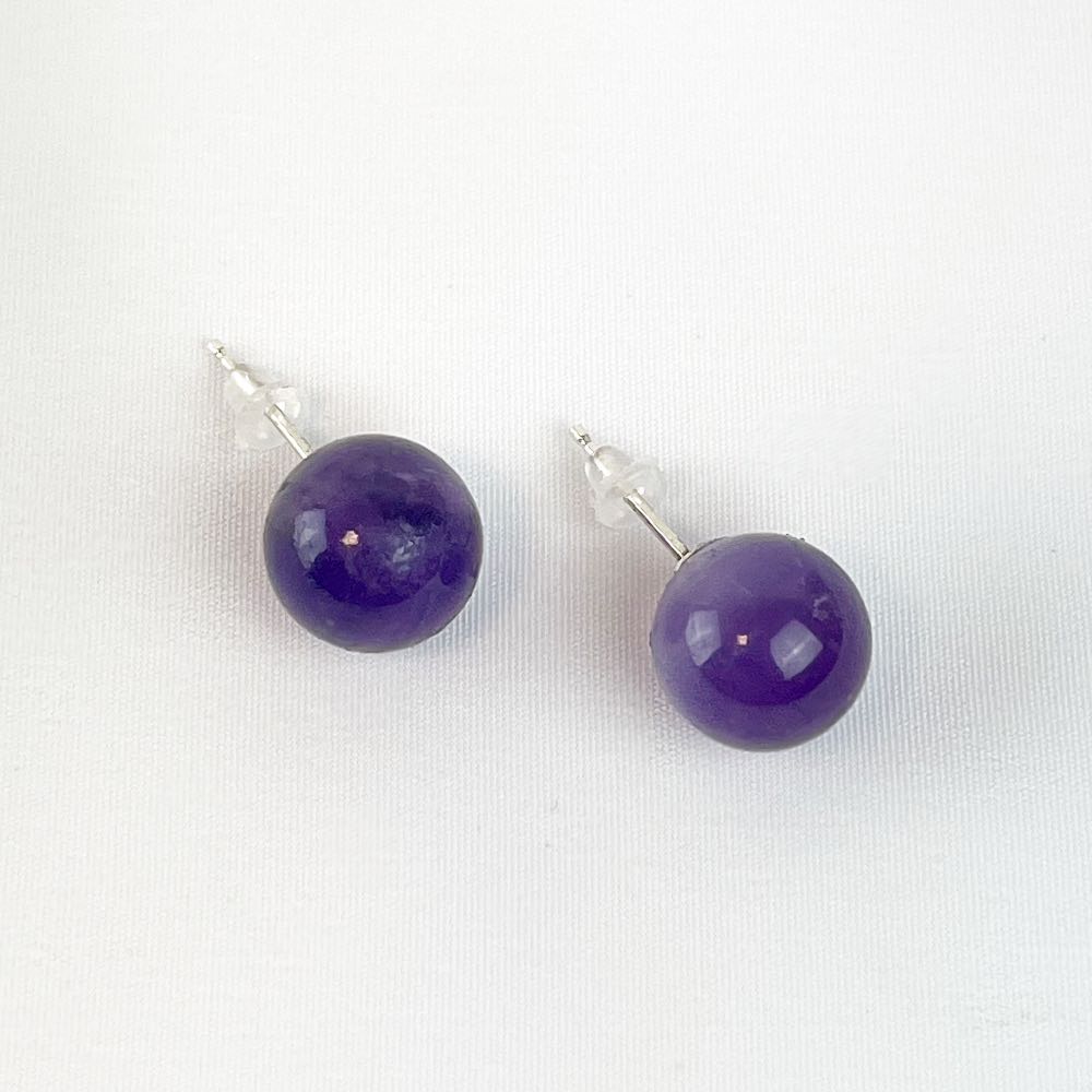 Boucles d'oreilles puces Améthyste