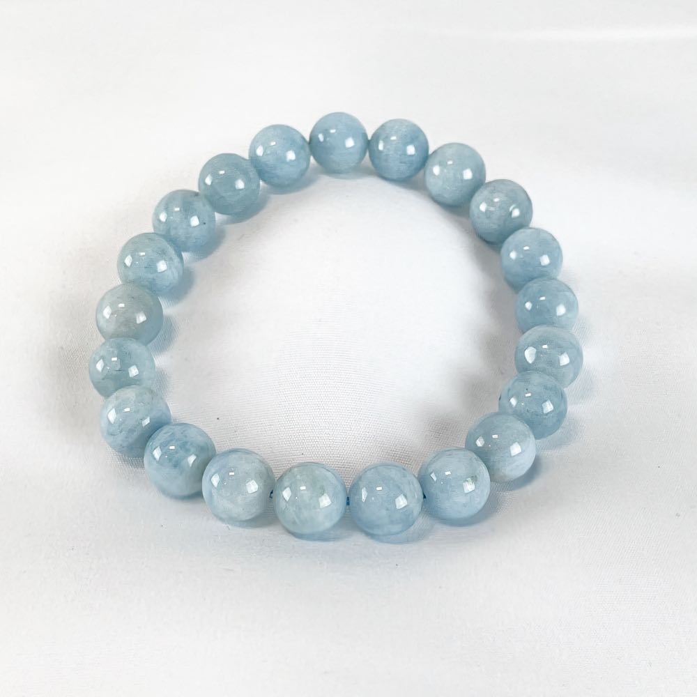 Bracelet Aigue Marine - Perles rondes
