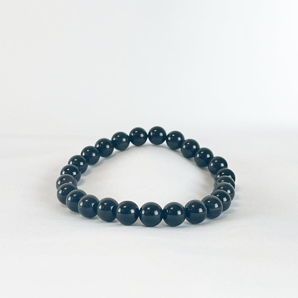 Bracelet Obsidienne oeil céleste - Perles rondes